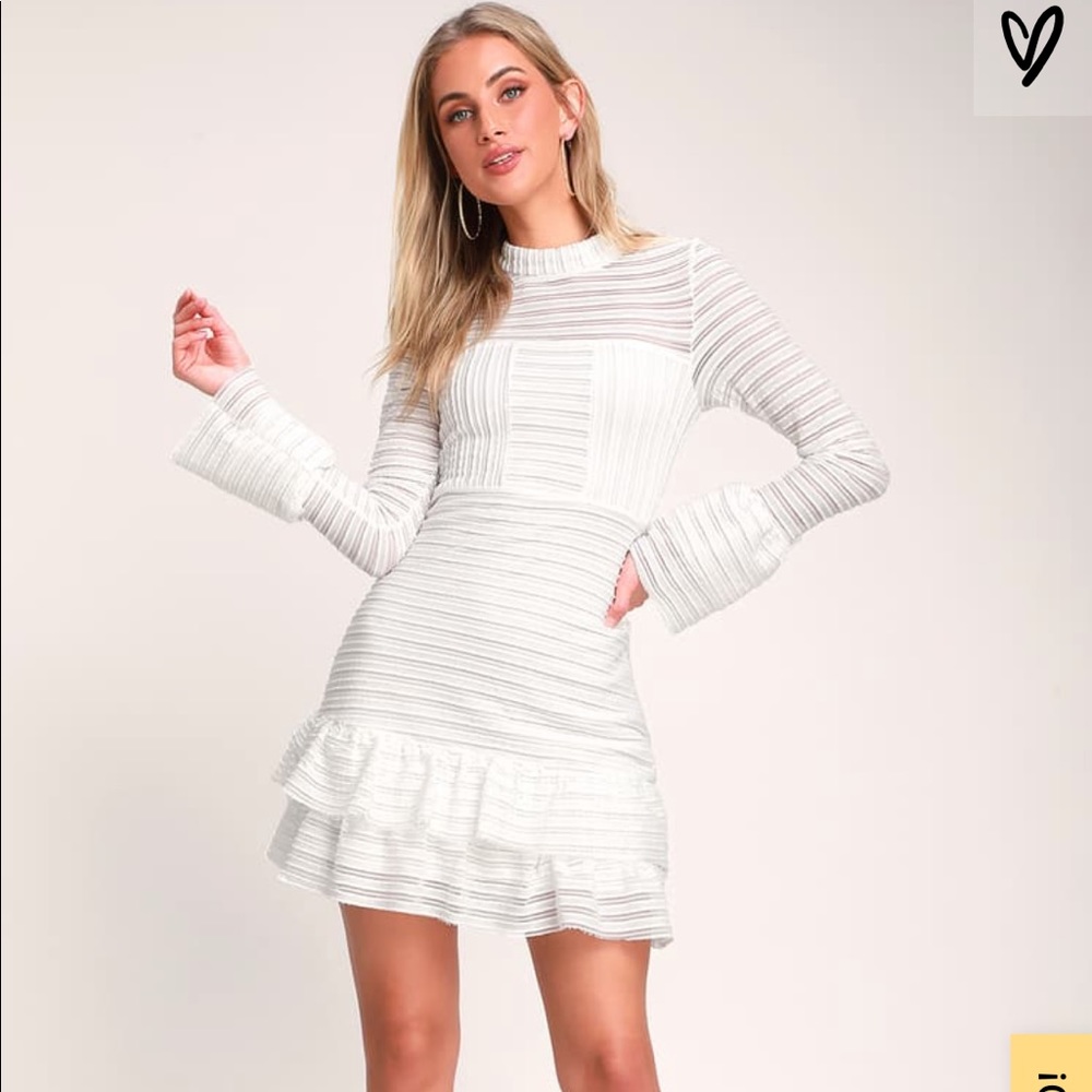 Lulu’s White Ruffled Dress (NWT)